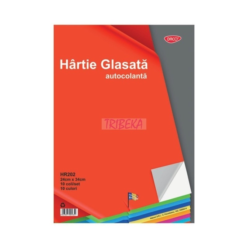 HARTIE GLASATA AUTOCOLANTA A3 - SET 10 coli DACO HR202 HARTIE GLASATA AUTOCOLANTA A3 - SET 10 coli DACO HR202