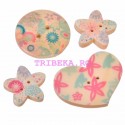 NASTURI DIN LEMN - FLORICELE, INIMI SI ROTUNZI - SET 10 buc