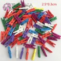 CARLIGE LEMN MICI COLORATE 2,5cm- SET 50