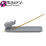 SUPORT CERAMICA ELEFANT CU TROMPA RIDICATA PENTRU BETISOARE PARFUMATE - 20x5x6.4cm