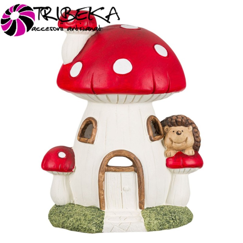 DECORATIUNE CERAMICA - CASUTA ARICIULUI IN CIUPERCUTA 24x20x36cm