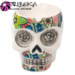 SCRUMIERA CERAMICA CAP DE SCHELET - DIA DE LOS MUERTOS - 13x13x13 CM
