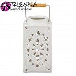 FELINAR CERAMICA ALB CU MANER - 14x14x27 cm