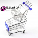 REPLICA - MINI CARUCIOR DUBLU DE CUMPARATURI METALIC