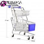 REPLICA - MINI CARUCIOR DUBLU DE CUMPARATURI METALIC