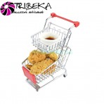 REPLICA - MINI CARUCIOR DUBLU DE CUMPARATURI METALIC