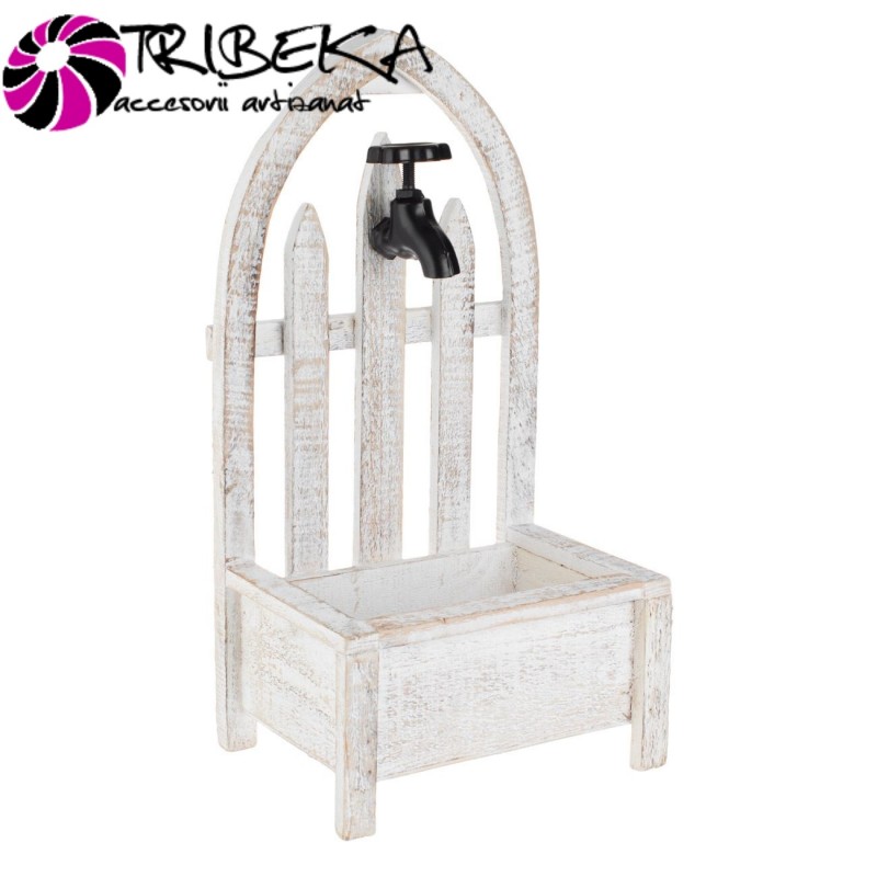SUPORT GHIVECI DIN LEMN - CISMEA CU ROBINET 22x15x43cm