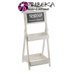 SUPORT GHIVECI DIN LEMN CU 2 NIVELURI SI TABLA DE SCRIS 36x29x80cm