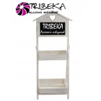 SUPORT GHIVECI DIN LEMN CU 2 NIVELURI SI TABLA DE SCRIS 36x29x80cm